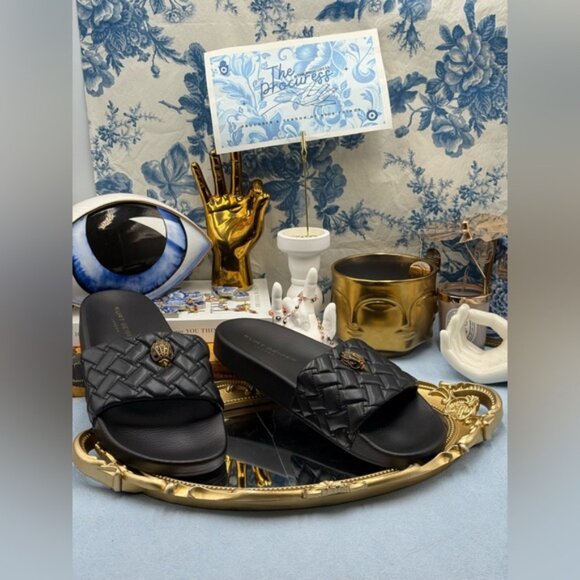 🆕 KURT GEIGER LONDON 🧿 NWOT Meena Eagle Slide, Quilted Black - Sz EU 41 US 10 - Picture 2 of 15
